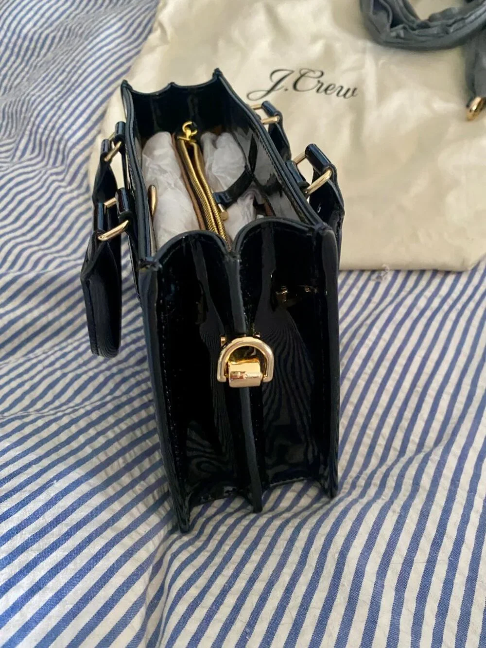 J. Crew Vienna Lady Bag in patent leather (black)